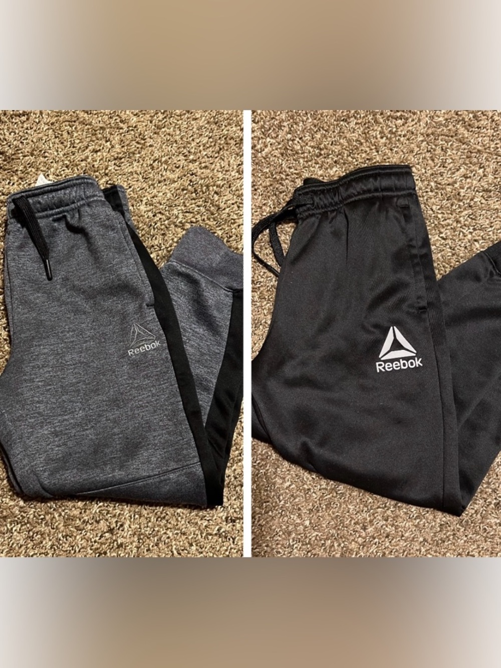 Reebok Boy Two-Tone Joggers - Gray & Black 6/7